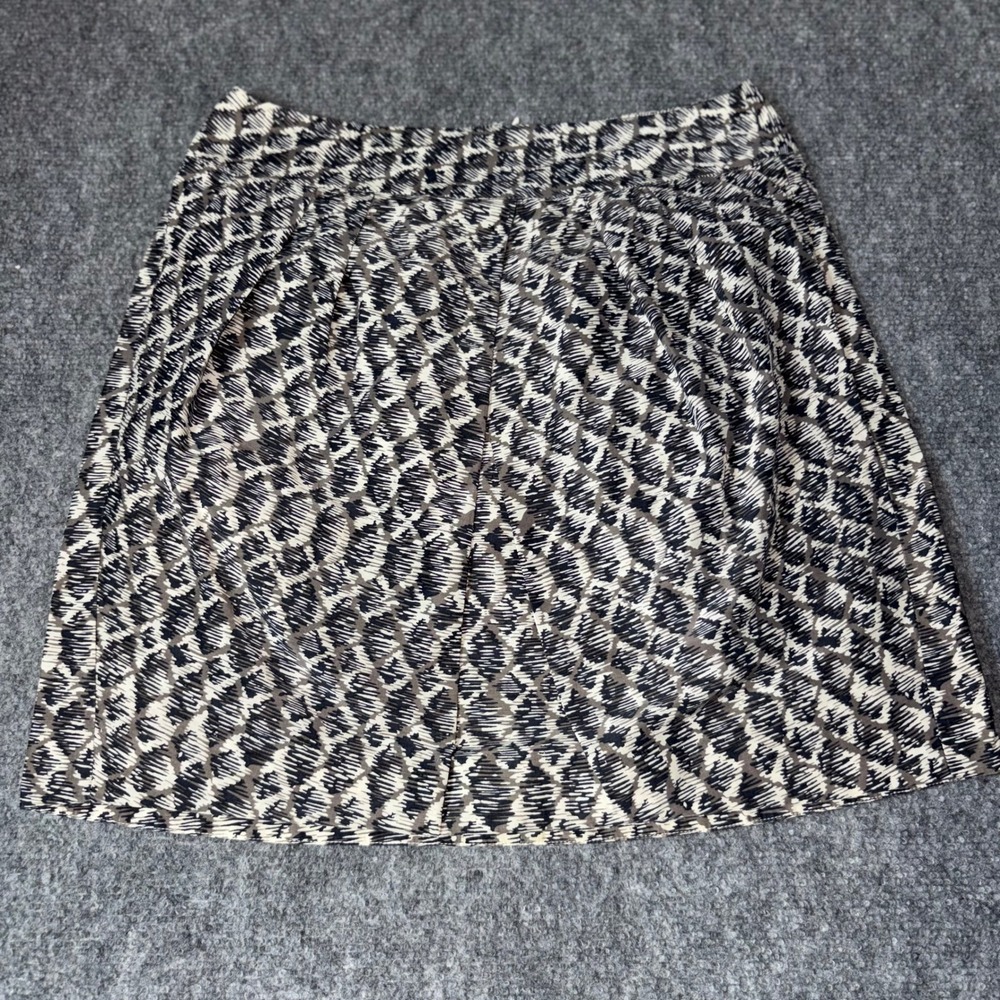 Women's Banana Republic Size 2 Geometric Print Pleated Skirt Cotton Silk